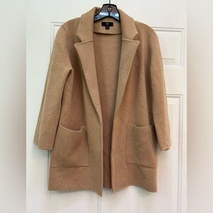 J. Crew 365 Merino Wool Blend Open-Front Camel Knit Sweater XS